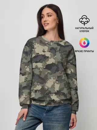 Женский свитшот / Камуфляж с толстыми котами