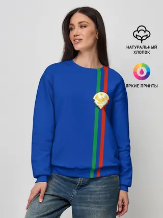 Женский свитшот / Дагестан, лента с гербом