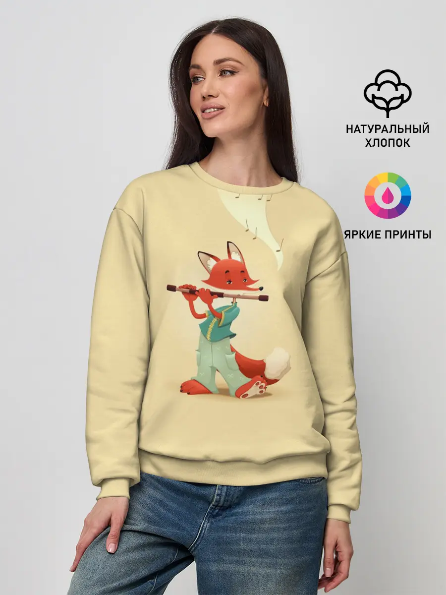 Женский свитшот / Лисичка с флейтой