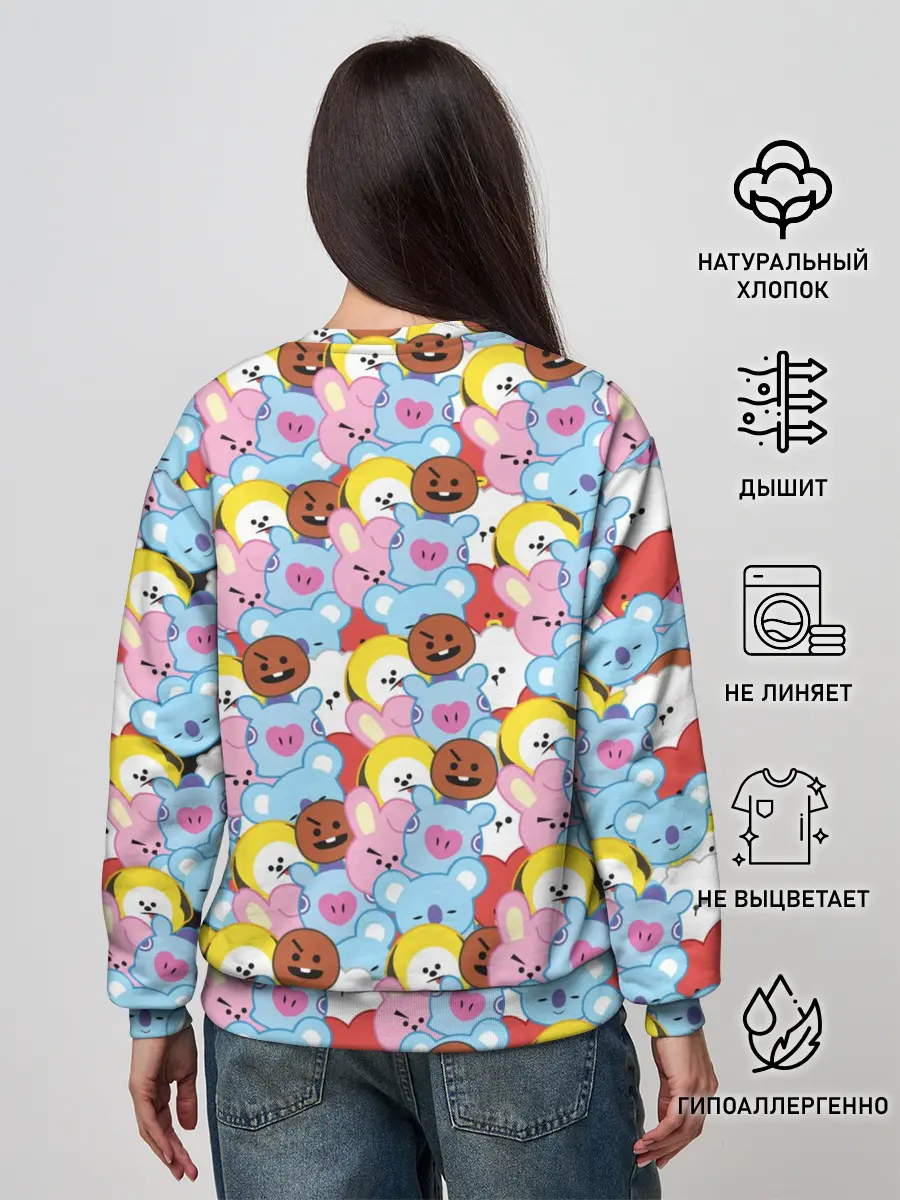 Женский свитшот / BTS BT21 STICKERS