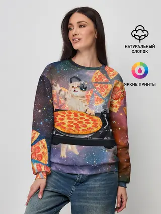 Женский свитшот / Кот Диджей