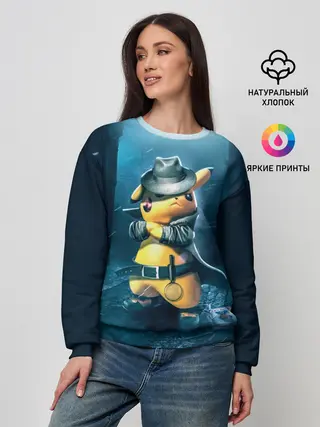 Женский свитшот / Пикачу Холмс