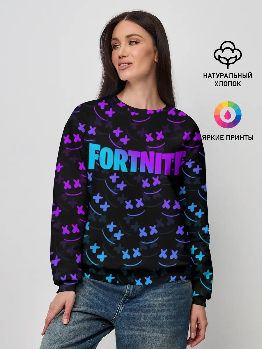Женский свитшот / FORTNITE MARSHMELLO NEON