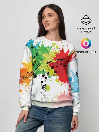 Женский свитшот / Ноты color