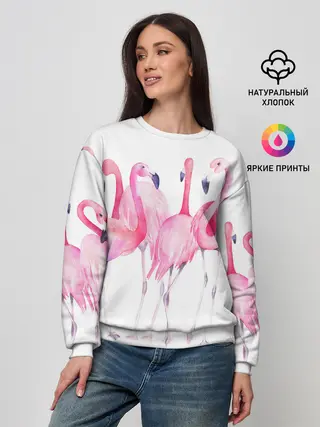 Женский свитшот / Фламинго