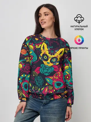 Женский свитшот / Кошачий День Мёртвых