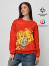 Женский свитшот / пламенная бригада пожарных красный фон