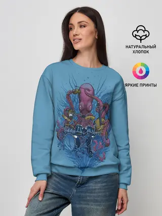 Женский свитшот / Осьминог барабанщик