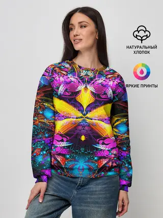 Женский свитшот / ФРАКТАЛЬНЫЕ ЦВЕТЫ