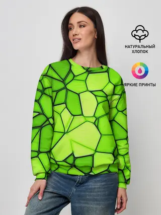 Женский свитшот / Зеленая мозаика