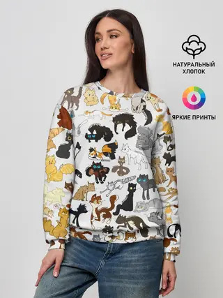 Женский свитшот / Котоколлаж 03