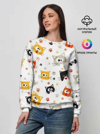 Женский свитшот / Котики с лапками
