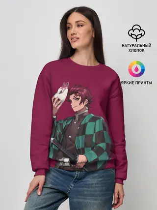 Женский свитшот / KIMETSU NO YAIBA с маской