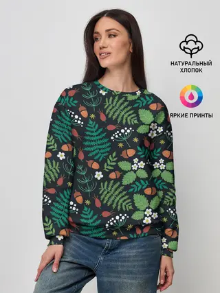 Женский свитшот / Forest leaves invert