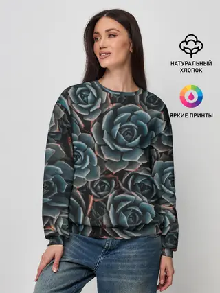 Женский свитшот / ЦВЕТЫ РОЗЫ | STEEL ROSES