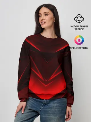 Женский свитшот / GEOMETRY STRIPES | КРАСНАЯ ГЕОМЕТРИЯ