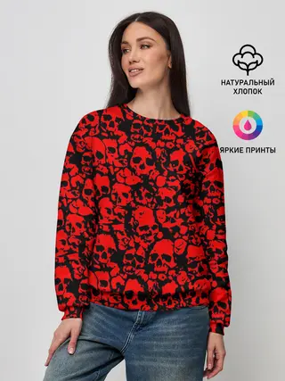 Женский свитшот / КРАСНЫЕ ЧЕРЕПА | RED SKULL