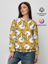Женский свитшот / Белая кошка и корм