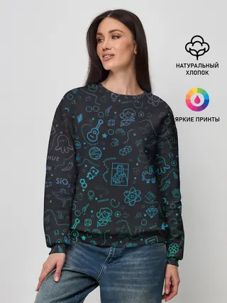 Женский свитшот / Смайлы.