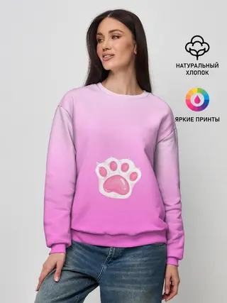 Женский свитшот / Розовая лапка с подушечками