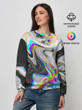 Женский свитшот / DIGITAL ABSTRACT GLITCH | ГЛИТЧ