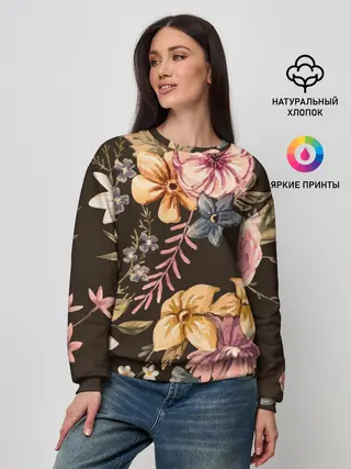 Женский свитшот / цветы