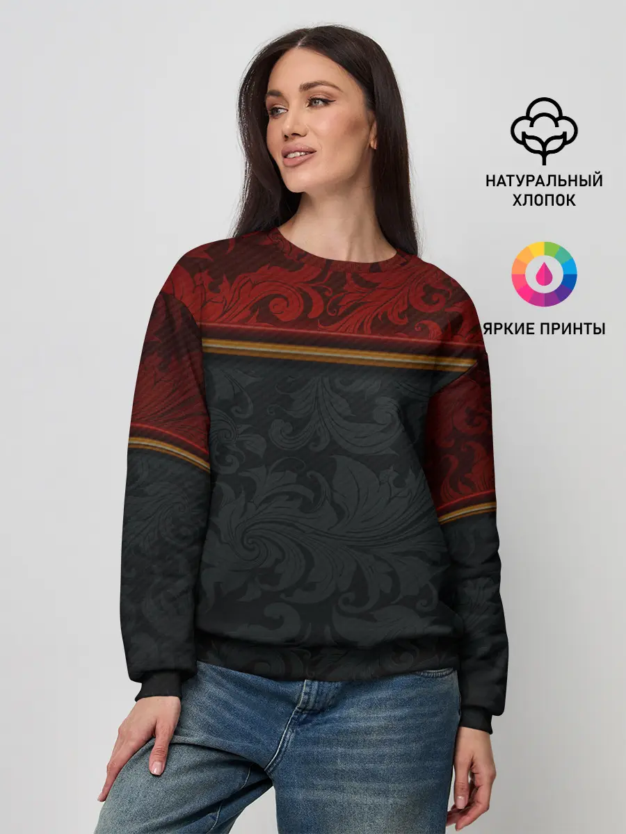 Женский свитшот / Кружева на карбоне | Lace Carbone