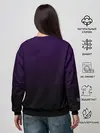 Женский свитшот / черный кот на фиолетовом фоне