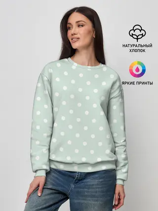 Женский свитшот / белый горох