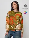 Женский свитшот / Детский оранжево-болотный