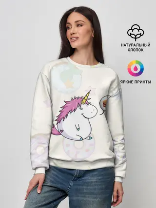 Женский свитшот / Пухленький единорог