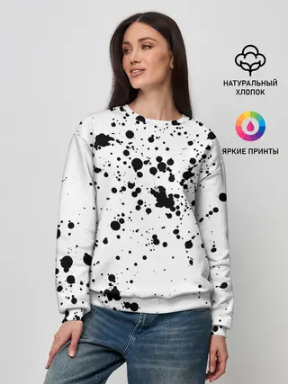 Женский свитшот / Далматинец - брызги чёрными пятнами