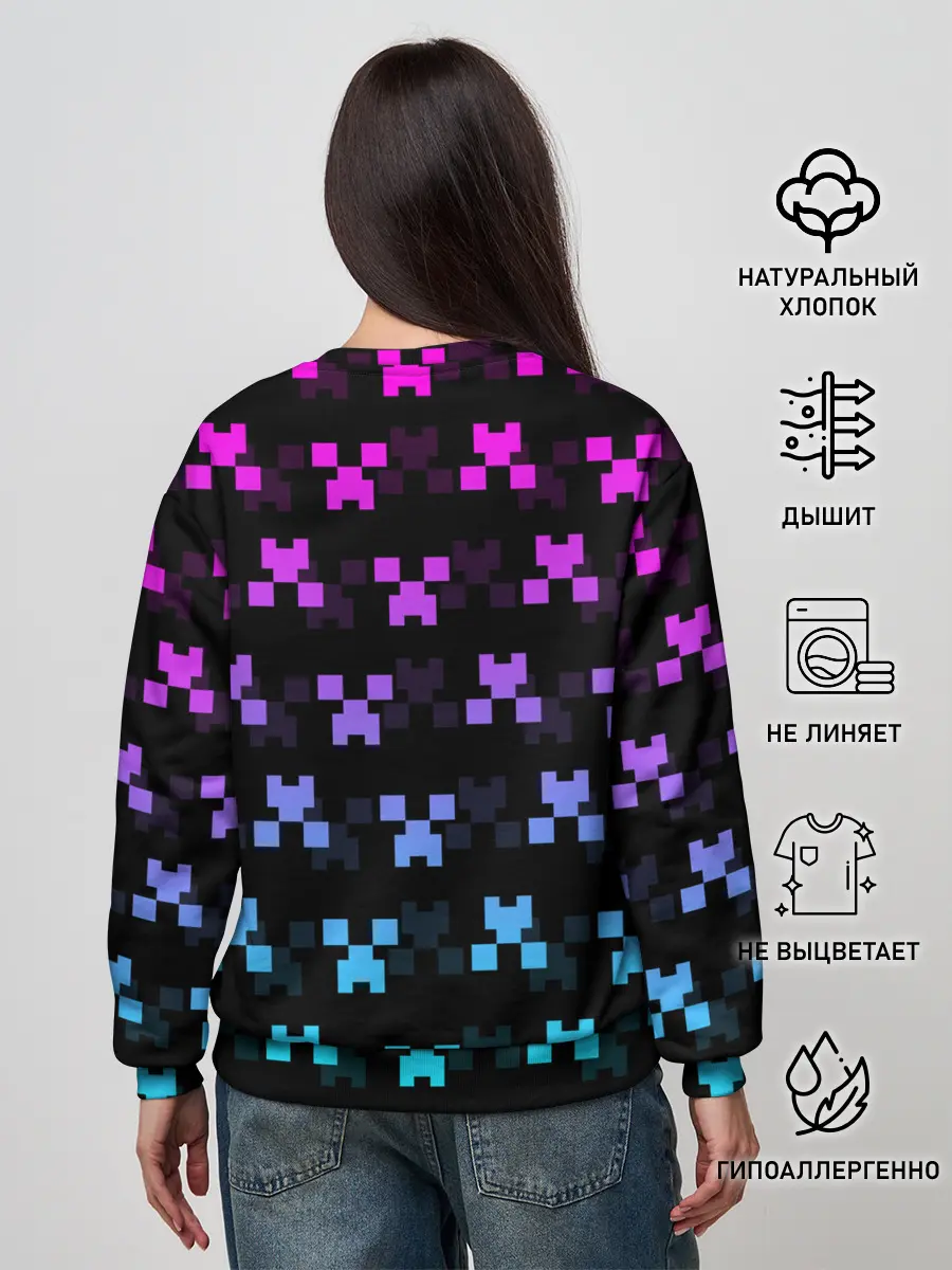 Женский свитшот / MINECRAFT CREEPER NEON