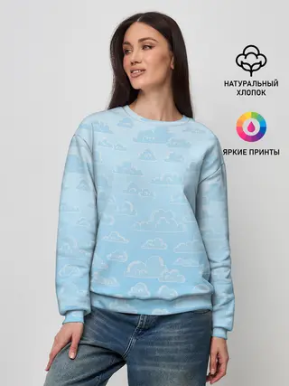 Женский свитшот / Очень светлые голубые облака