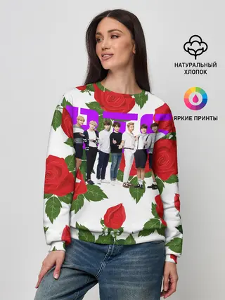 Женский свитшот / BTS Roses | White