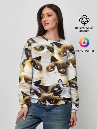 Женский свитшот / КОТ МЕМ