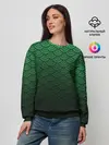 Женский свитшот / Узор зеленая чешуя дракон