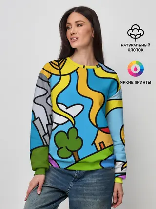 Женский свитшот / Мысли чокнутого