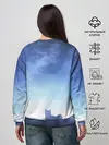 Женский свитшот / силуэт корги ночь космос дымка