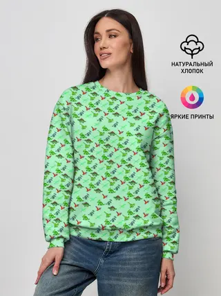 Женский свитшот / dinosaurs green