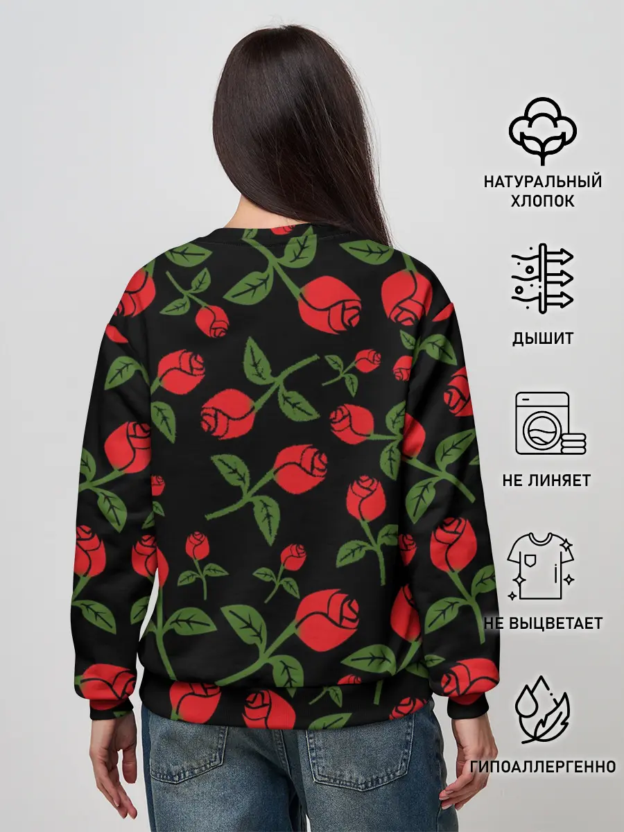 Женский свитшот / Skull | Roses