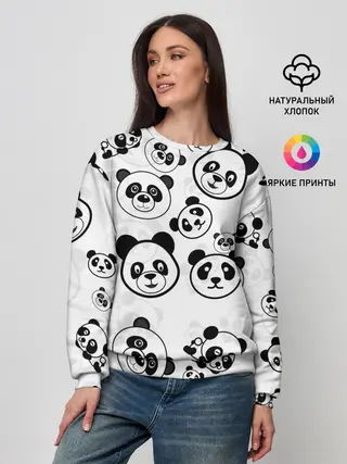 Женский свитшот / Панды