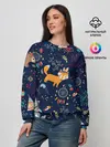 Женский свитшот / Звери природа индейцы этно