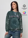 Женский свитшот / Бульдог морда собакена черного