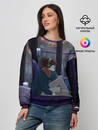 Женский свитшот / СИЖУ ДОМА