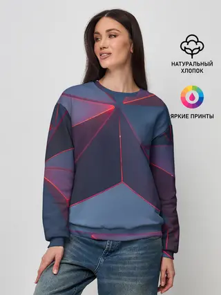 Женский свитшот / Неоновый треугольник.