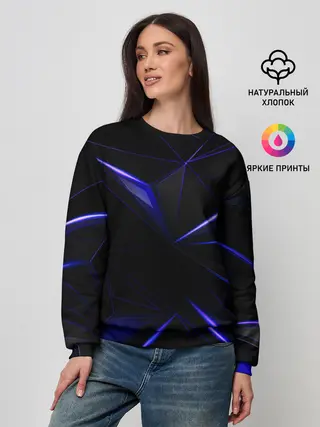 Женский свитшот / HEXAGON | BLUE