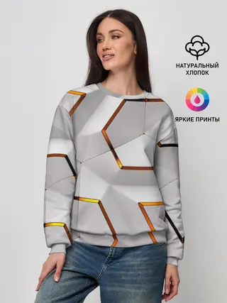 Женский свитшот / 3D абстракция Iron