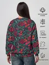 Женский свитшот / Тату узор розы и машинки