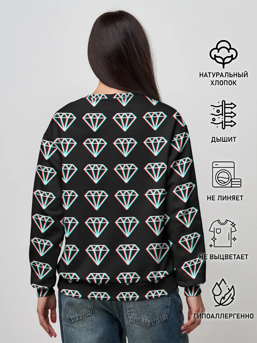 Женский свитшот / Diamonds Glitch